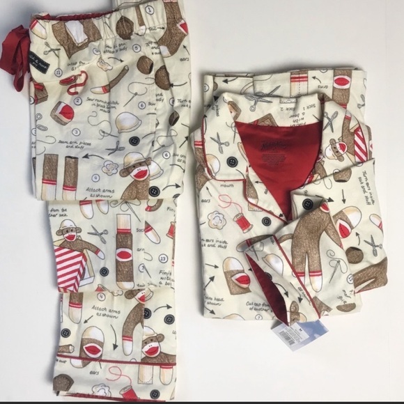 NEW Nick & Nora Monkey Pajamas Set XS S M NWT - Picture 6 of 8